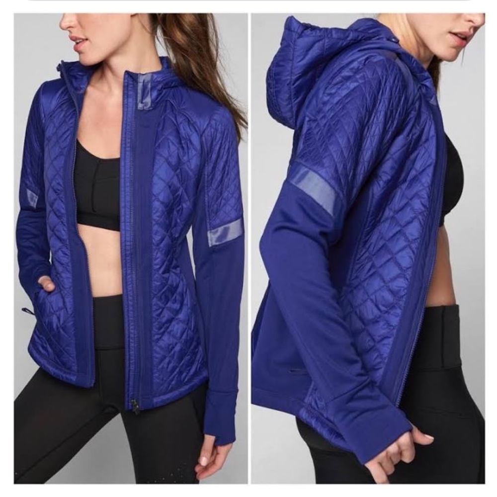 Athleta Rock Springs Quilted Blue Insulated Jacket